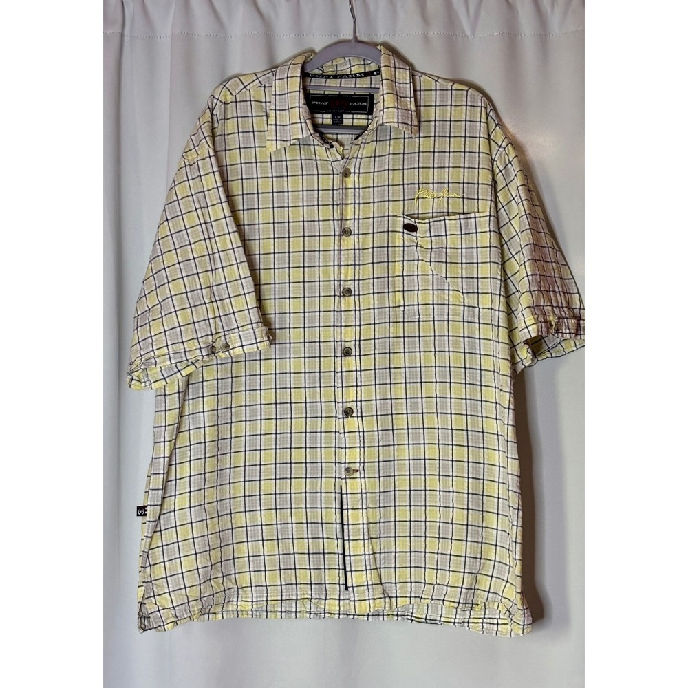 Vintage Y2K Phat Farm Mens Plaid Short Sleeve Button Down Shirt Large PSH11512